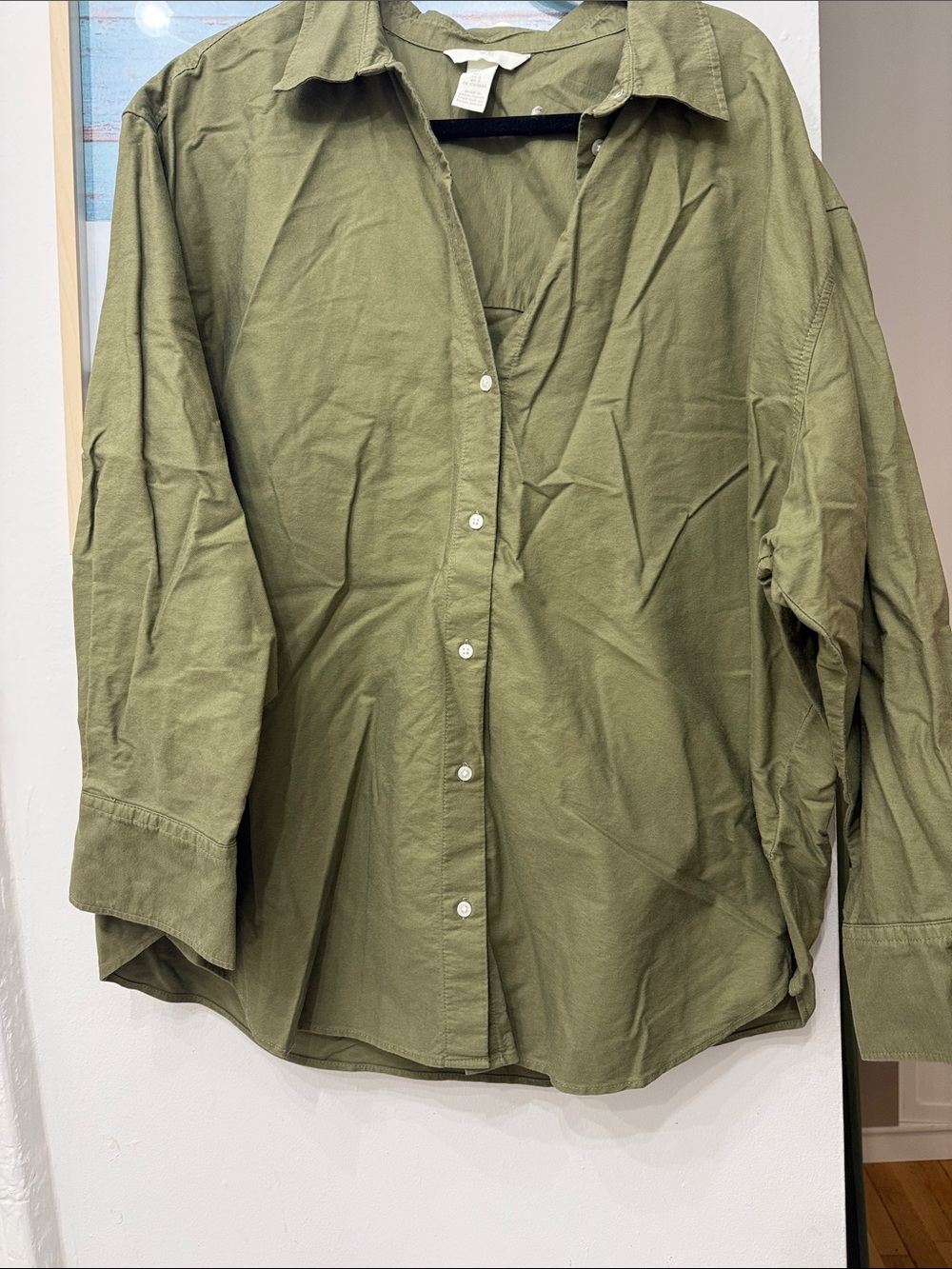 Women’s  Olive Green Button-Up Shirt